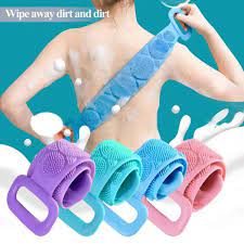 Silicone Back Scrubber Soft Loofah Bath Towel Bath Belt