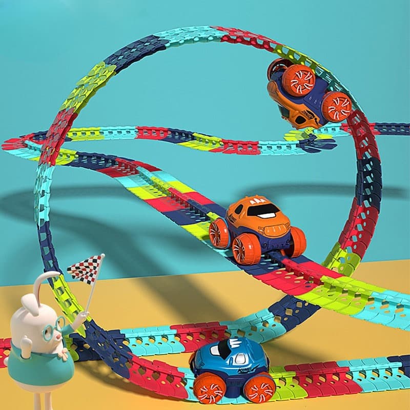 Rechargeable LED Light-Up Race Car Set for Kids