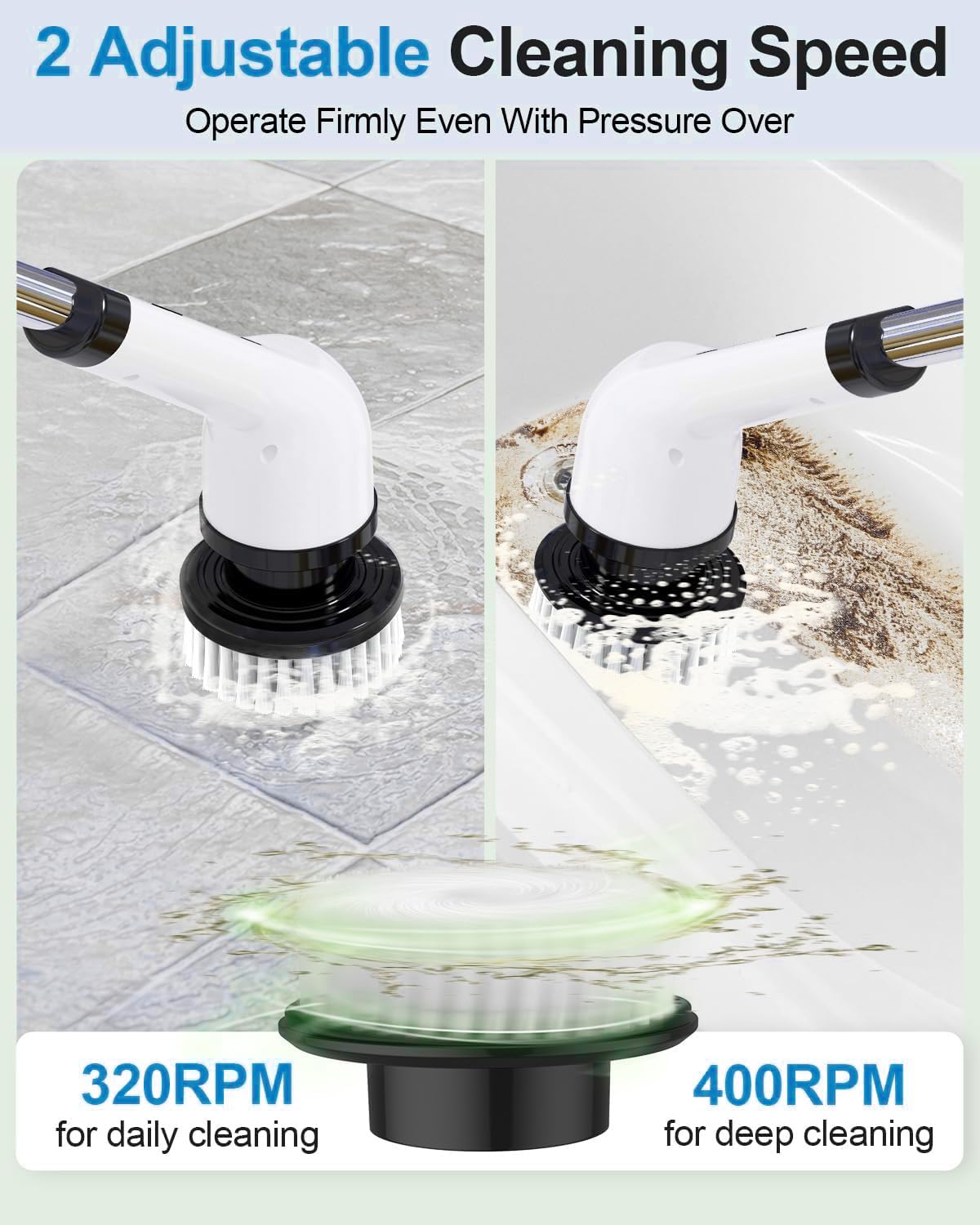 9 in 1 Cordless Electric Spin Scrubber - Cleaning Brush for Home, Electric Mop Machine for Floor, Bathroom Cleaning